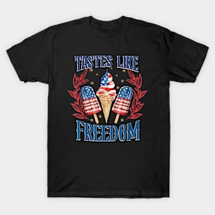 Vintage Retro Tastes Like Freedom Happy Independence Day T-Shirt